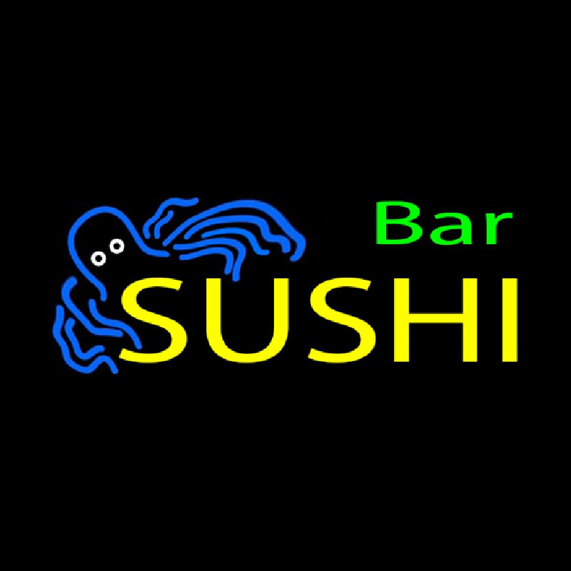 Sushi Bar With Jellyfish Neon Skilt