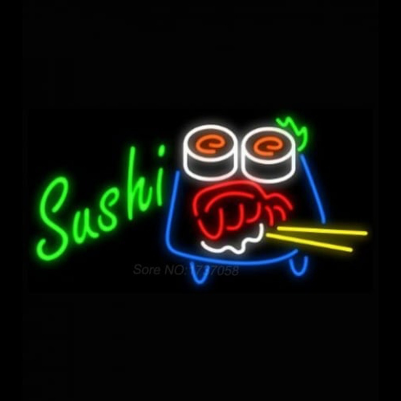 Sushi with Chopsticks Neon Skilt