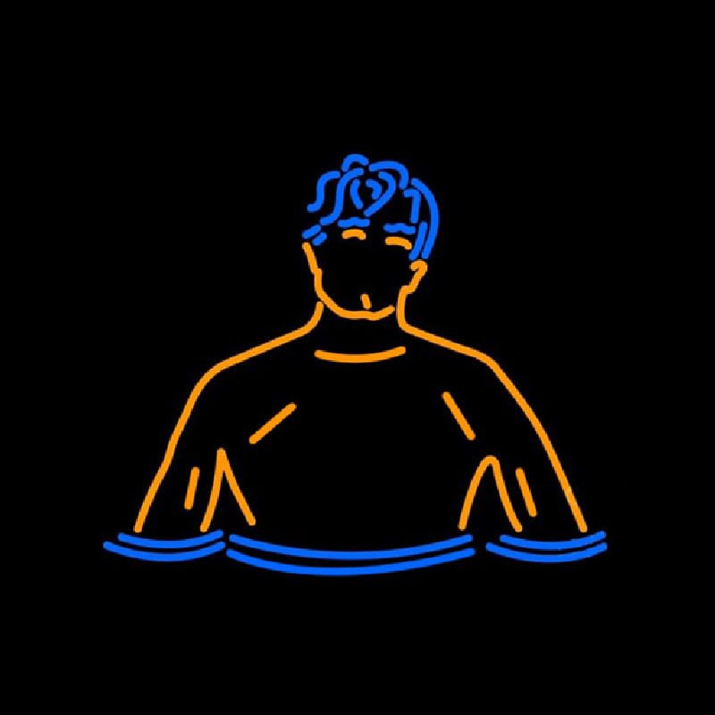 Swimming Boy Neon Skilt