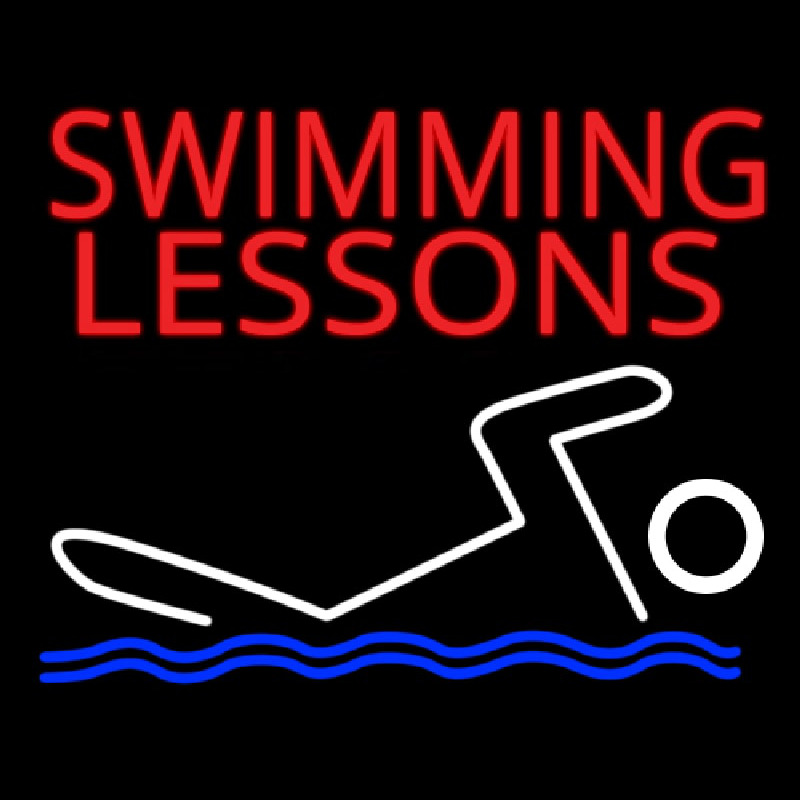 Swimming Lessons Neon Skilt