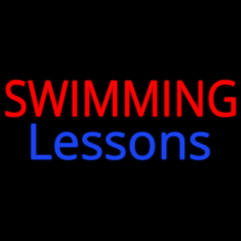 Swimming Lessons Neon Skilt