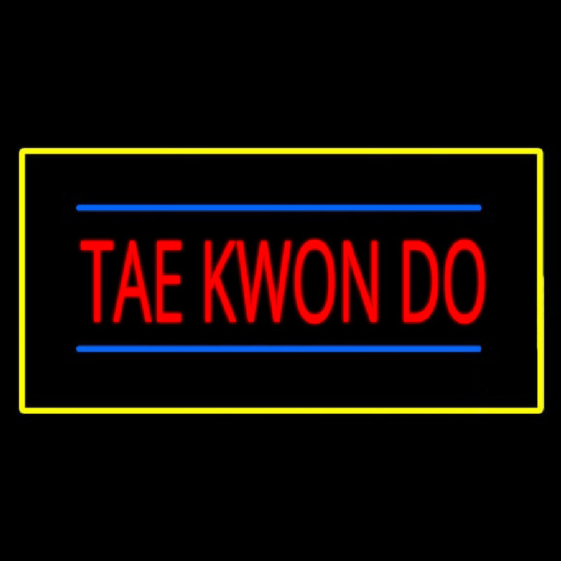 Tae Kwon Do Rectangle Yellow Neon Skilt