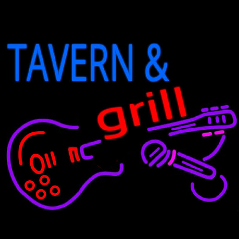 Tavern And Grill Guitar Neon Skilt