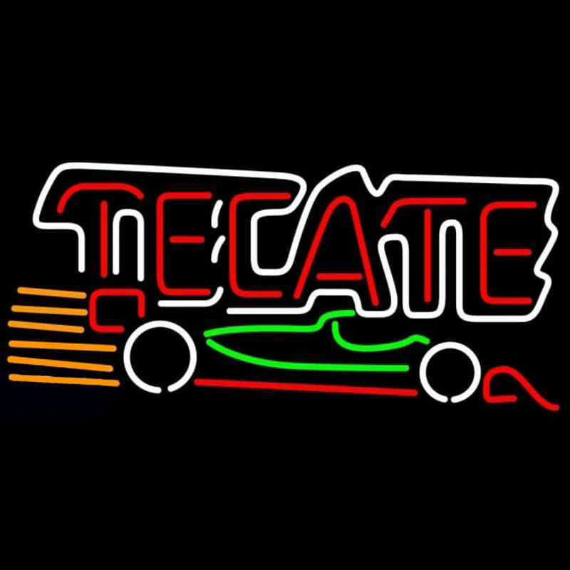 Tecate Indy Car Beer Sign Neon Skilt