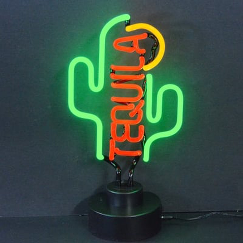 Tequila Cactus Desktop Neon Skilt
