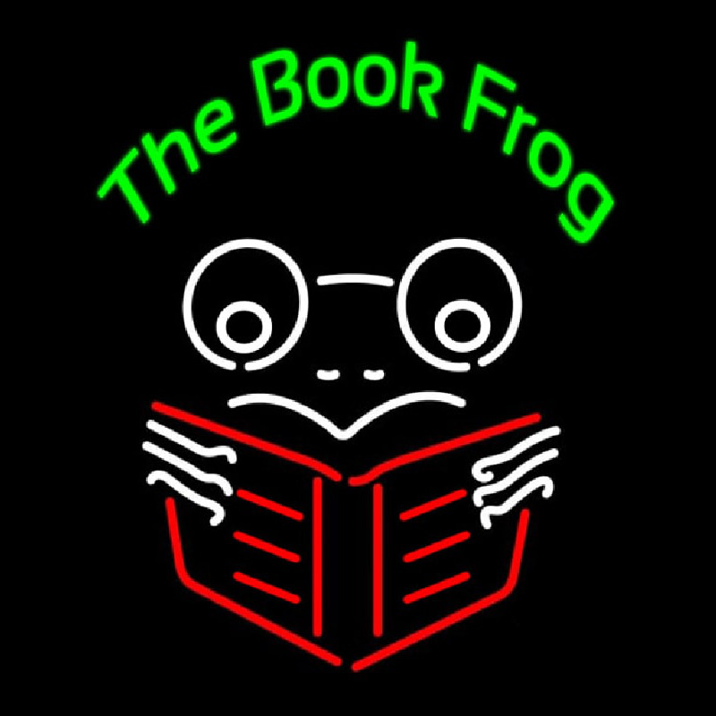 The Book Frog Neon Skilt