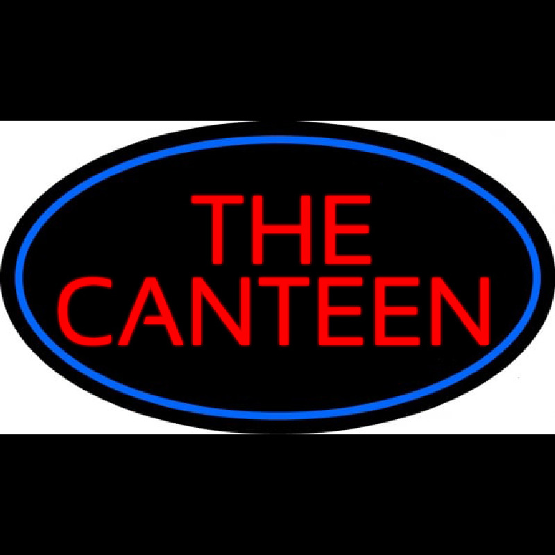 The Canteen With Blue Border Neon Skilt