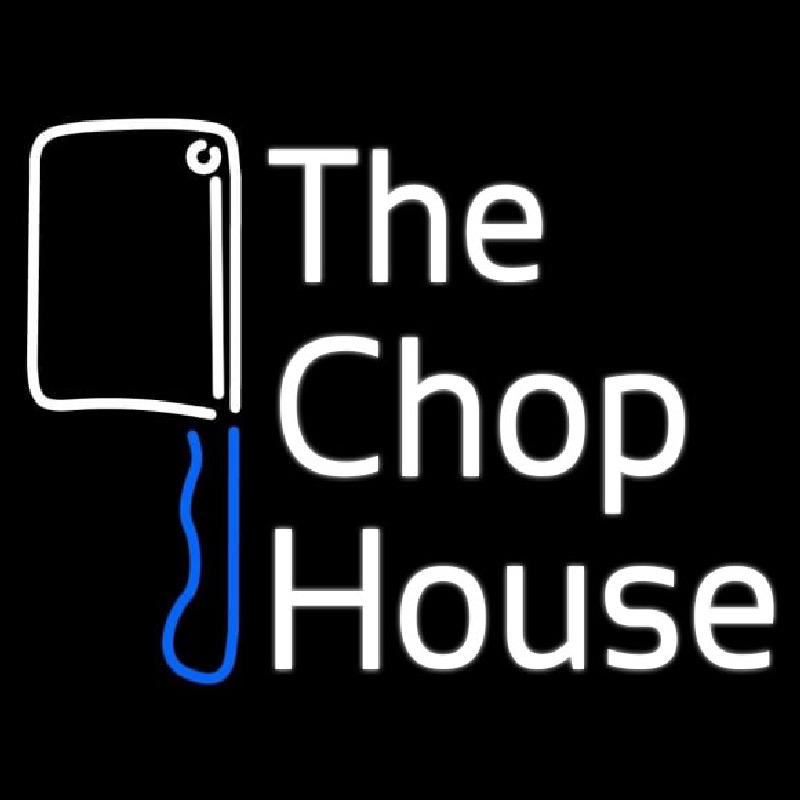 The Chophouse With Knife Neon Skilt