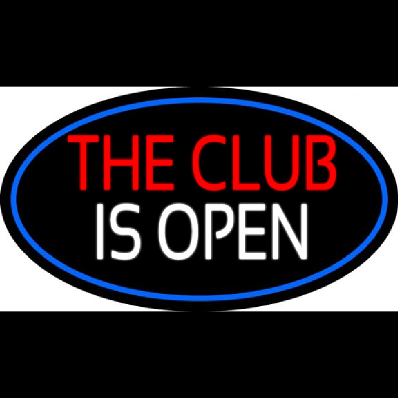 The Club Is Open Neon Skilt