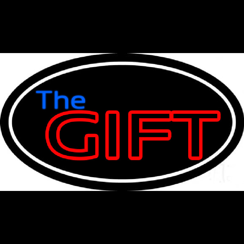 The Gift With White Border Neon Skilt