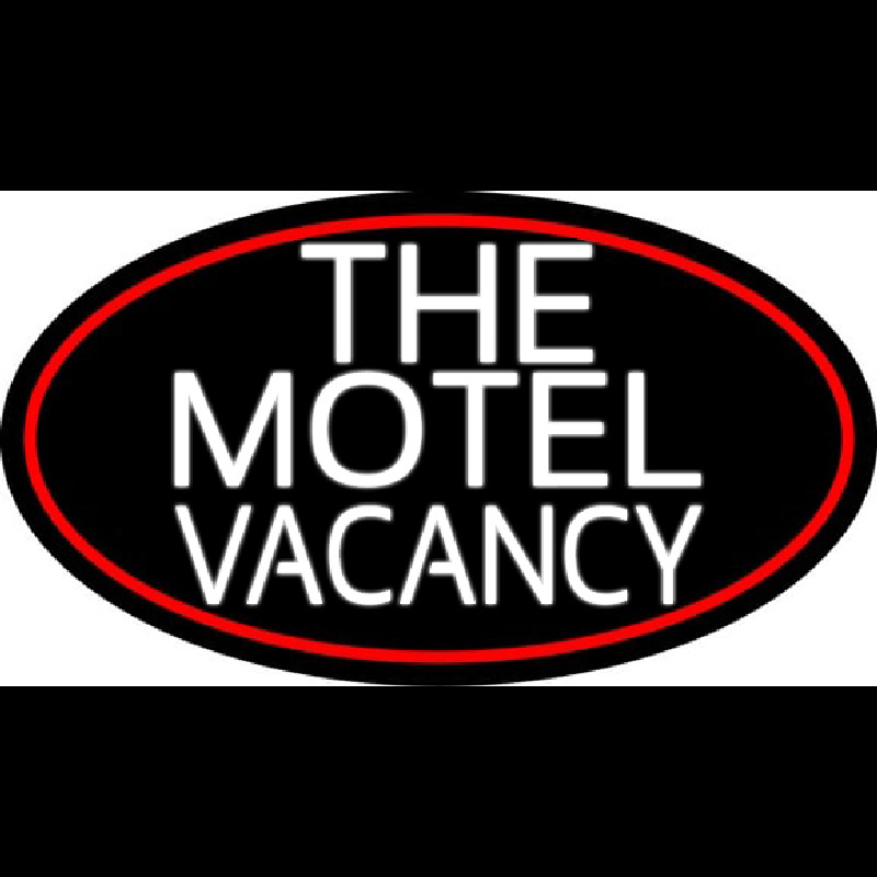 The Motel Vacancy With Red Border Neon Skilt