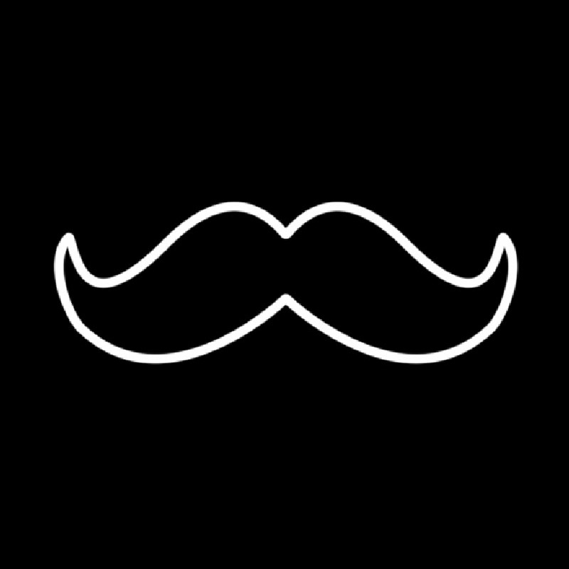 The Shave Mustache Neon Skilt