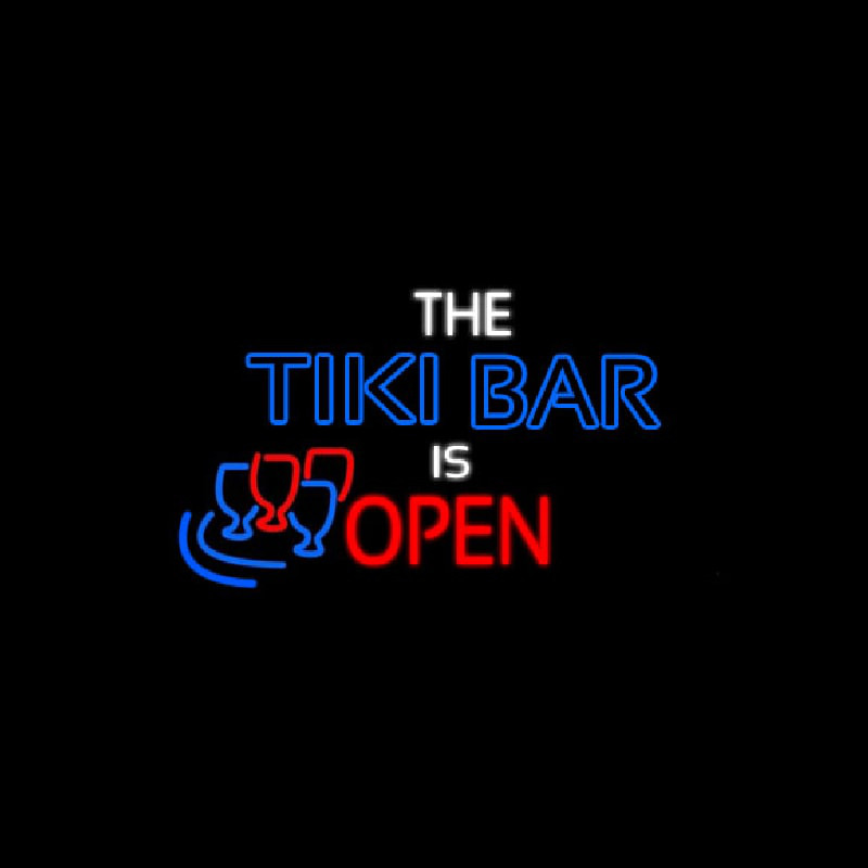 The Tiki Bar Is Open Neon Skilt