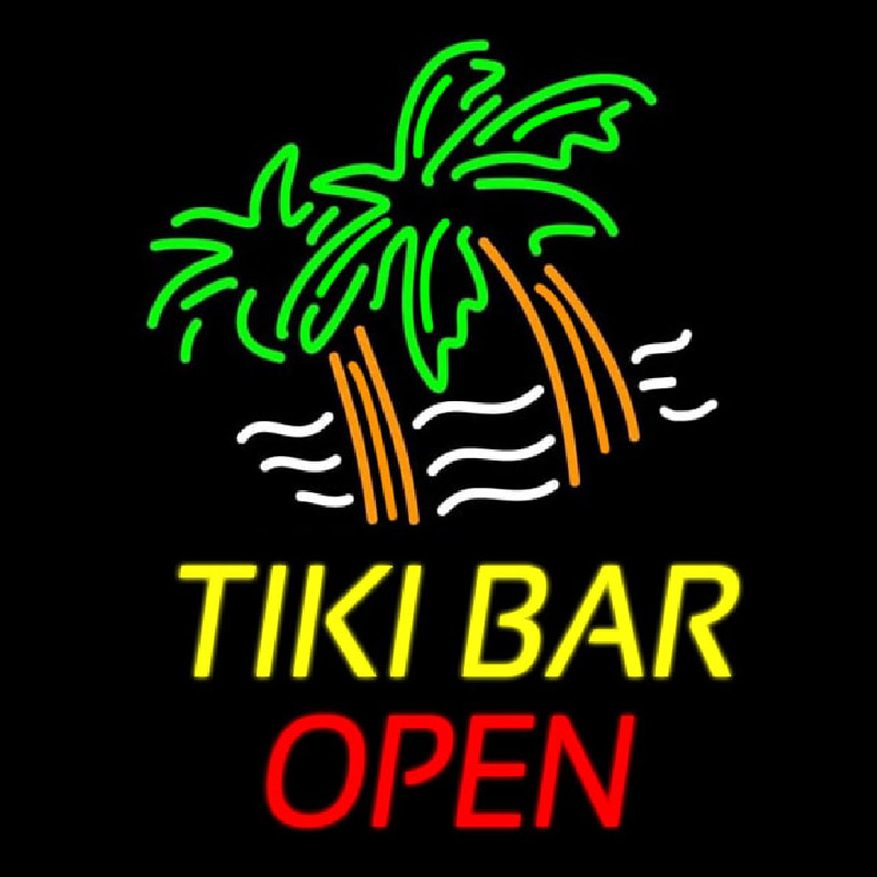 Tiki Bar Open Neon Skilt