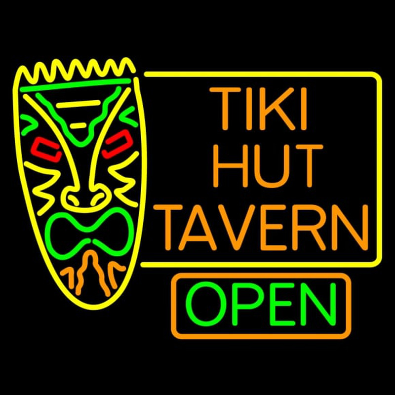 Tiki Hut Tavern Bar Neon Skilt