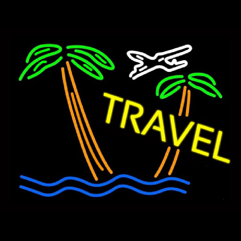 Travel Yellow Neon Skilt