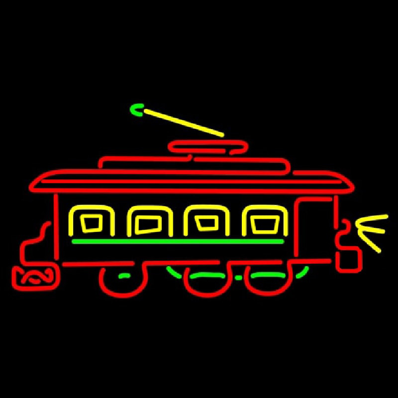 Trolley Car Neon Skilt