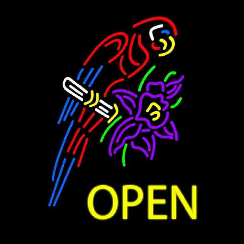 Tropical Parrot Neon Skilt