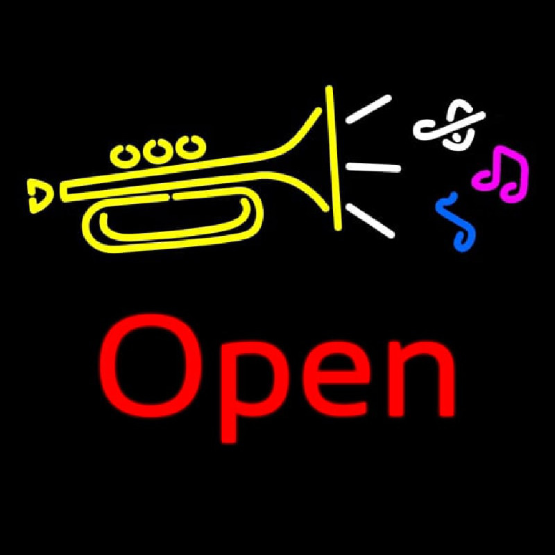 Trumpet Logo Open Neon Skilt