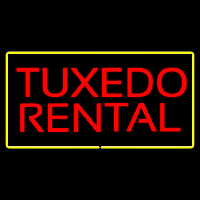 Tu edo Rental Rectangle Yellow Neon Skilt