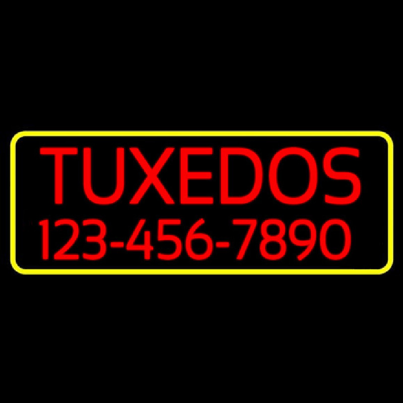 Tu edos With Phone Number Neon Skilt