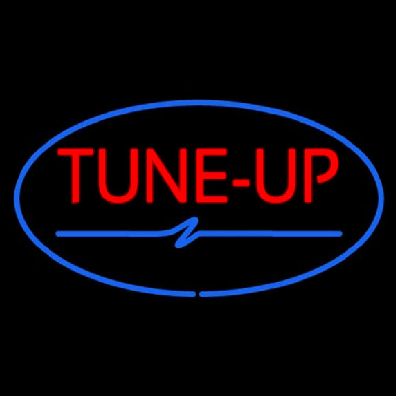 Tune Up Blue Oval Neon Skilt