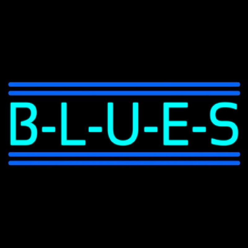 Turquoise Blues Block Neon Skilt
