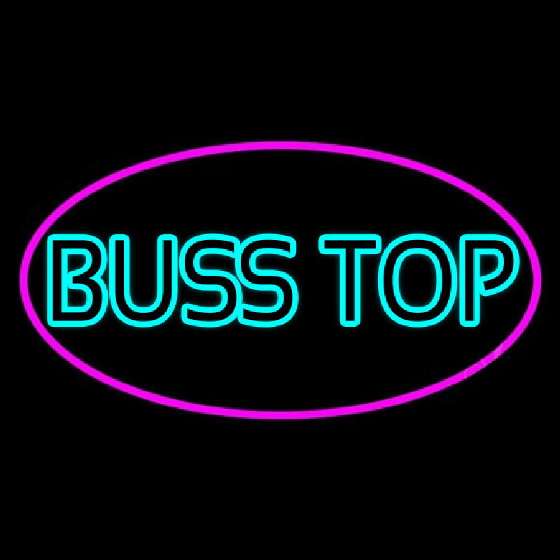 Turquoise Bus Stop Neon Skilt