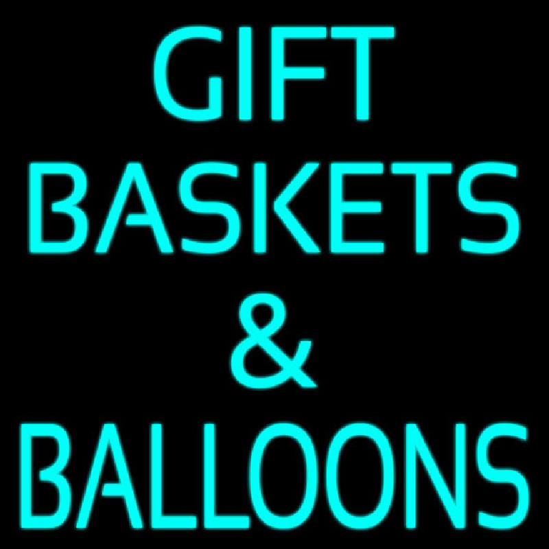 Turquoise Gift Baskets Balloons Neon Skilt