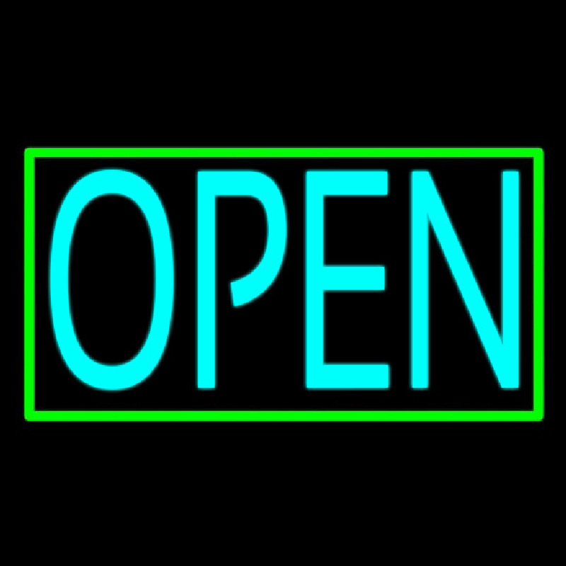 Turquoise Open Green Open Neon Skilt