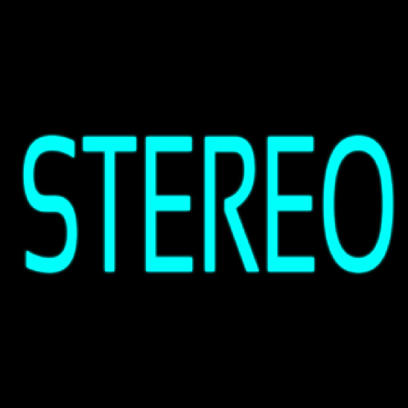 Turquoise Stereo Block Neon Skilt