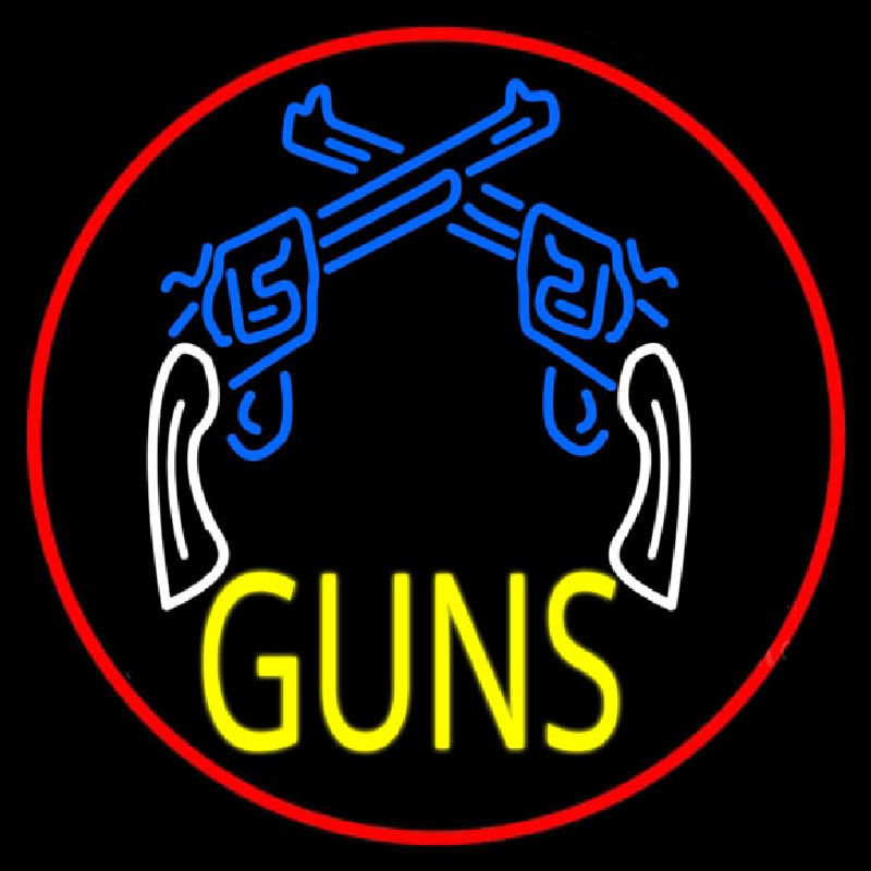 Two Gun Logo Neon Skilt