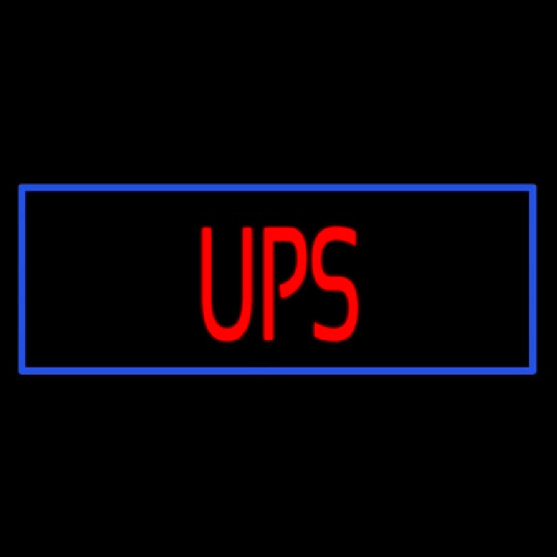 Ups Block Blue Border Neon Skilt