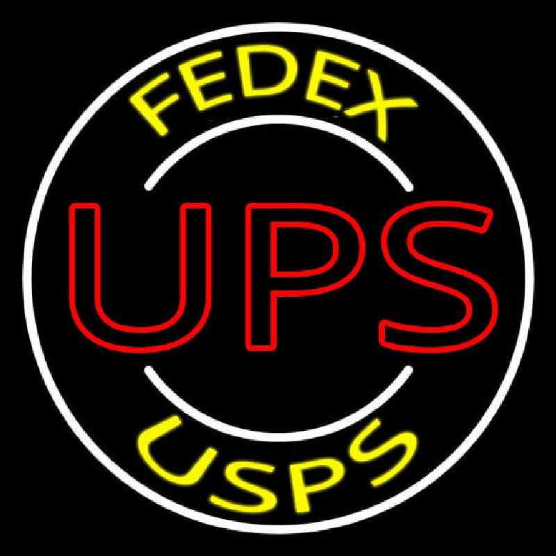 Ups Fede  Usps With Circle Neon Skilt