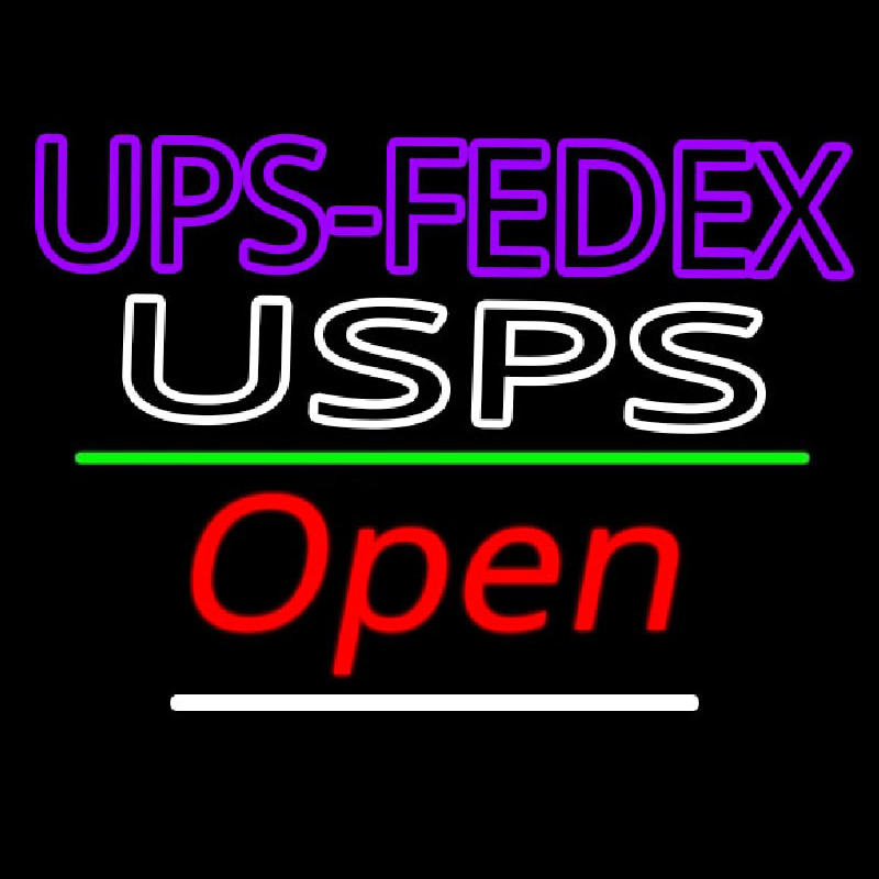 Ups Fede  Usps With Open 3 Neon Skilt