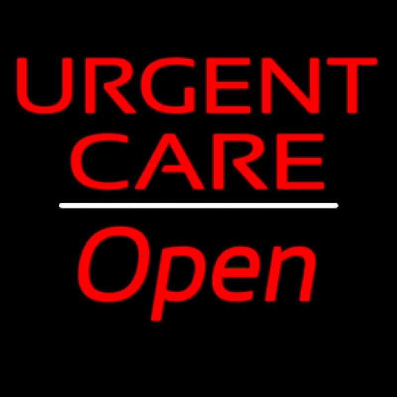 Urgent Care Open White Line Neon Skilt