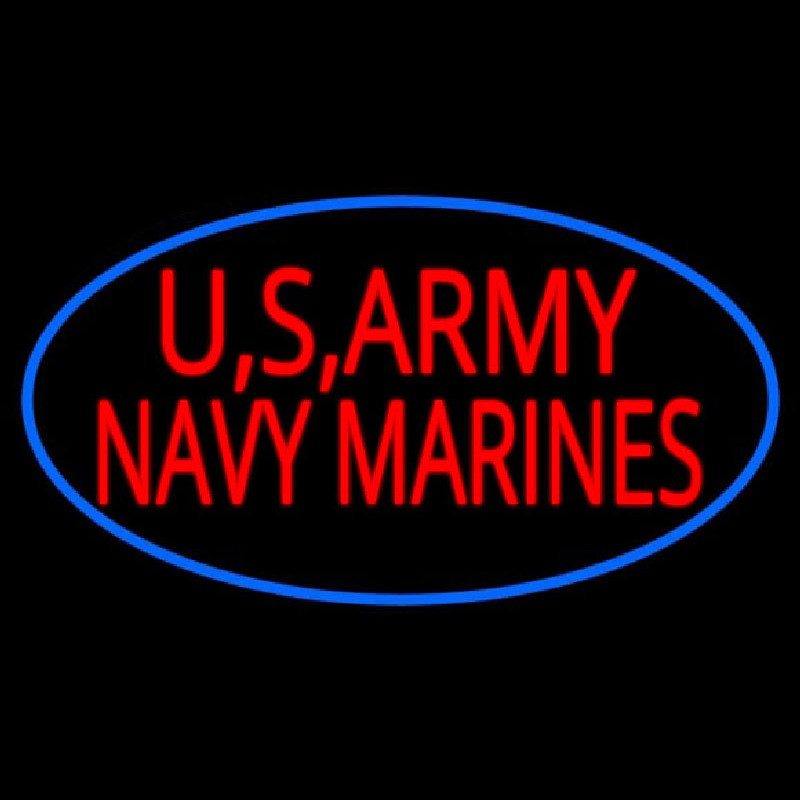 Us Army Navy Marines Neon Skilt