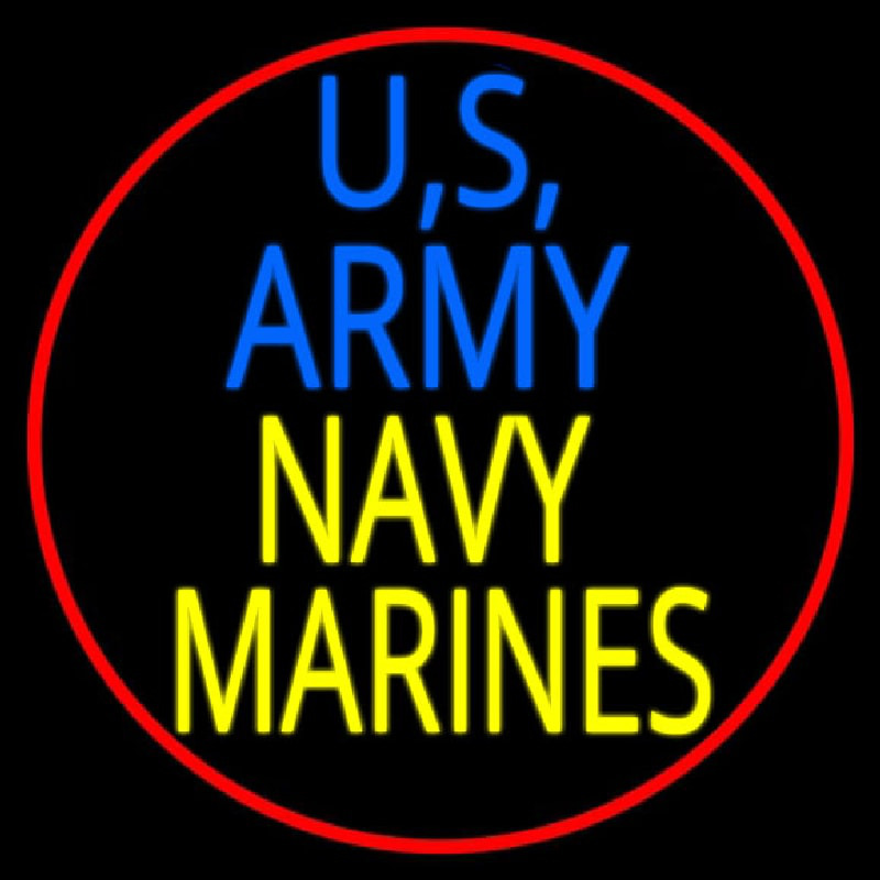 Us Army Navy Marines Neon Skilt