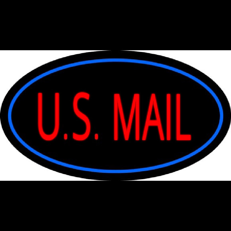 Us Mail Oval Blue Neon Skilt