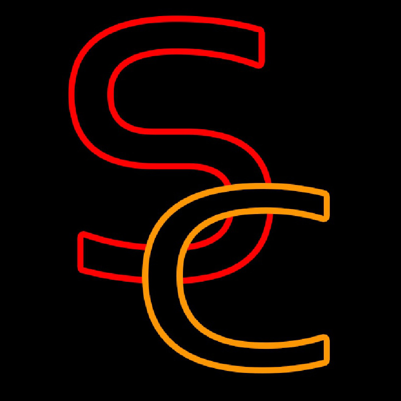 Usc S And C Interlocked Neon Skilt