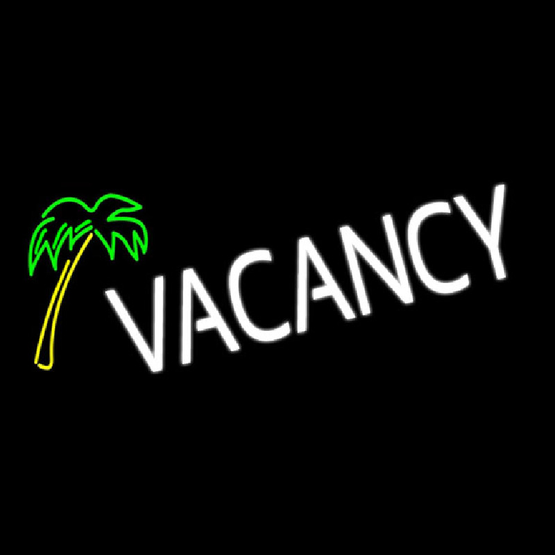 Vacancy With Tree Neon Skilt