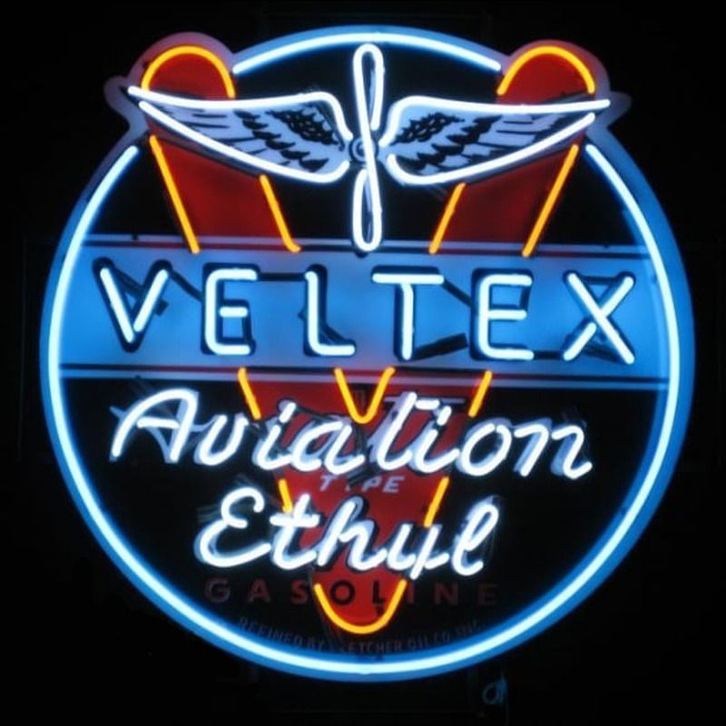 Velte  Aviation Gasoline Neon Skilt