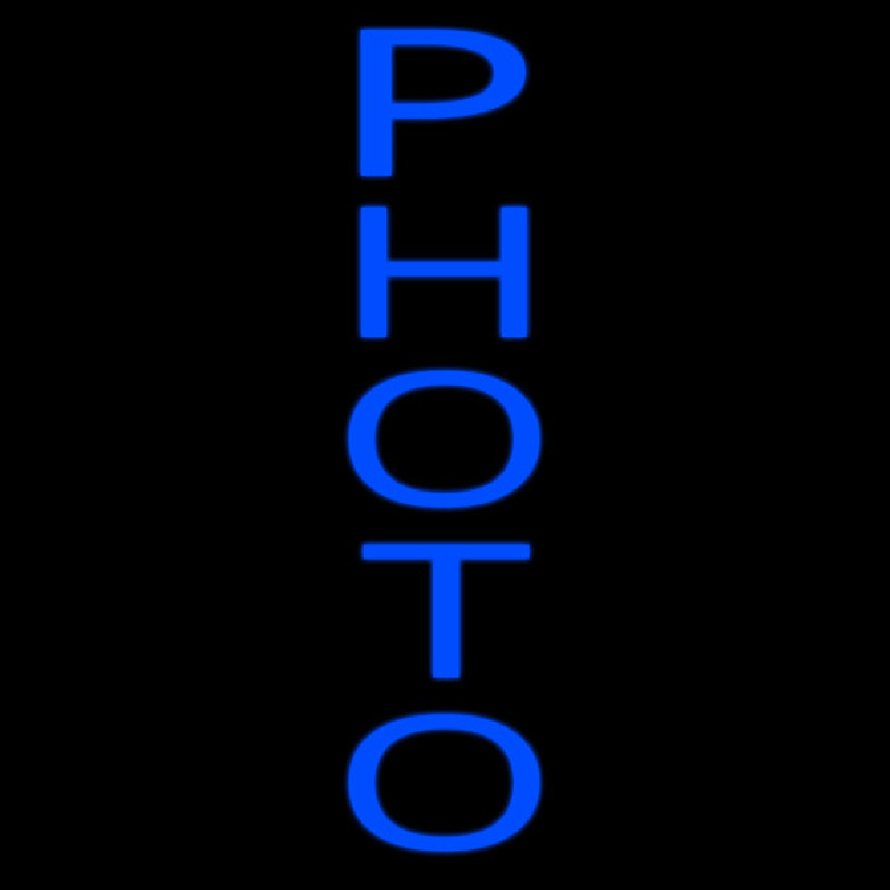 Verical Blue Photo Neon Skilt