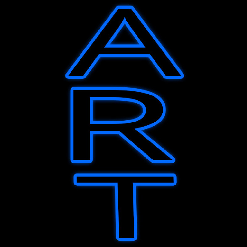 Vertical Blue Art Neon Skilt