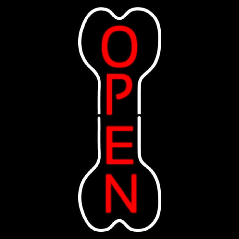 Vertical Bone Logo Open Neon Skilt