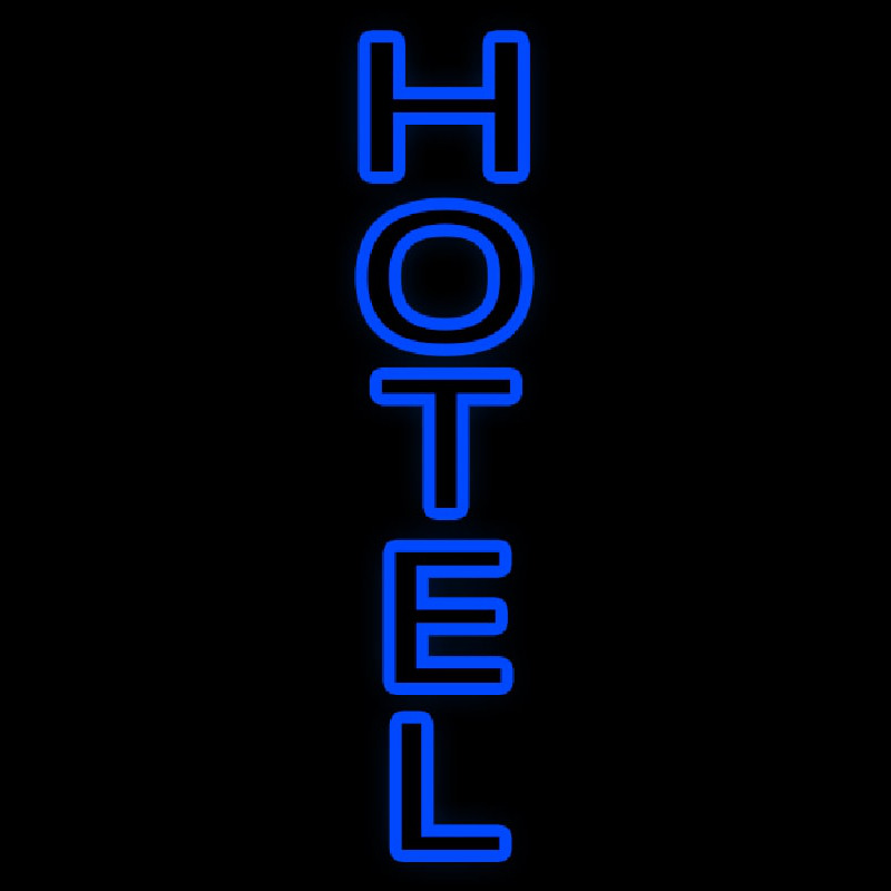 Vertical Double Stroke Hotel Neon Skilt