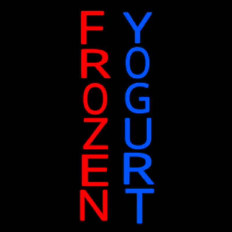 Vertical Frozen Yogurt Neon Skilt