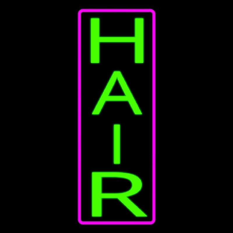 Vertical Green Hair With Pink Border Neon Skilt