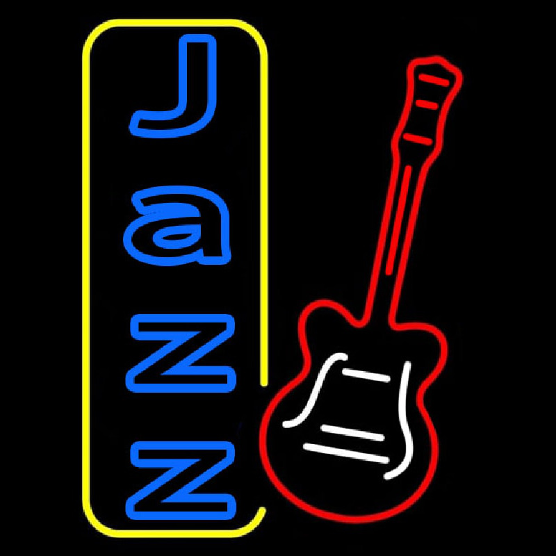 Vertical Jazz With Guitar 1 Neon Skilt