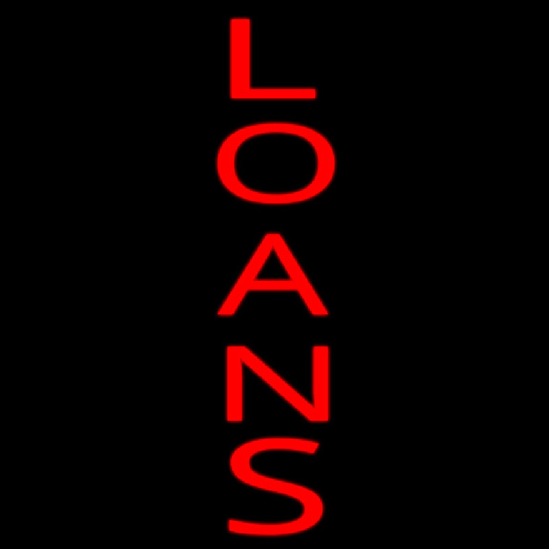 Vertical Red Loans Neon Skilt